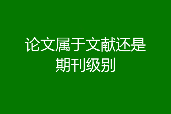论文属于文献还是期刊级别