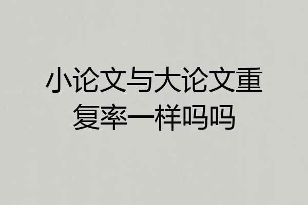 小论文与大论文重复率一样吗吗