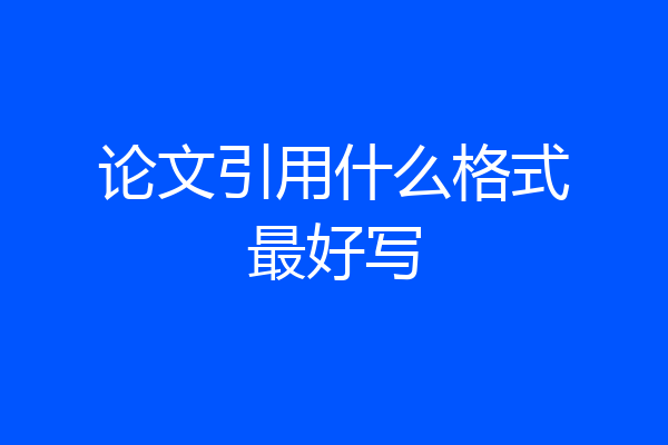 论文引用什么格式最好写