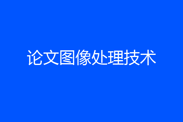 论文图像处理技术