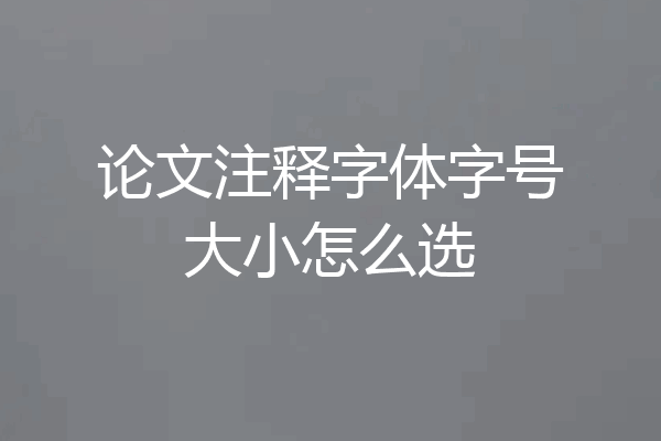 论文注释字体字号大小怎么选