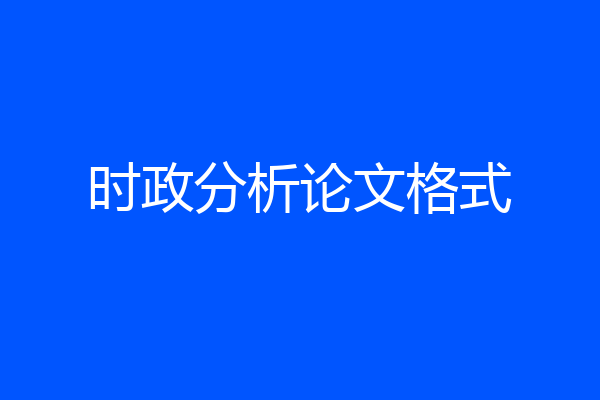 时政分析论文格式