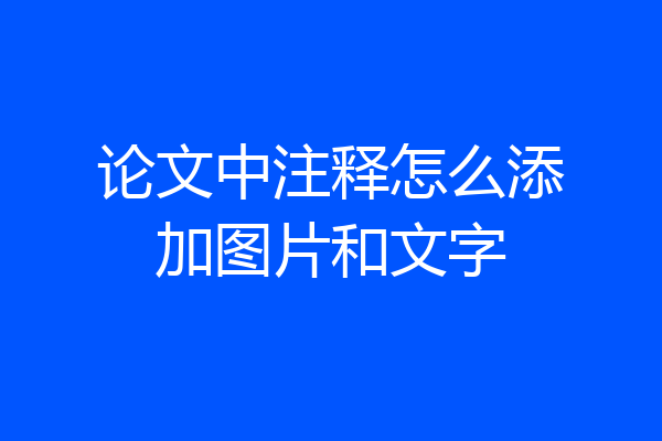 论文中注释怎么添加图片和文字