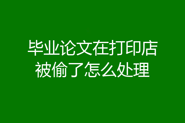 毕业论文在打印店被偷了怎么处理