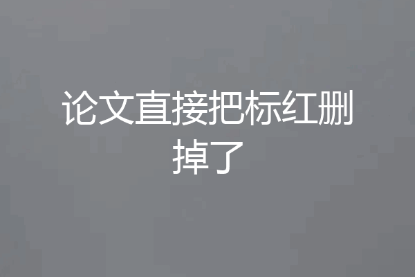论文直接把标红删掉了