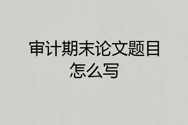 审计期末论文题目怎么写