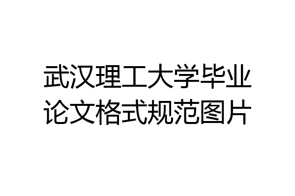 武汉理工大学毕业论文格式规范图片