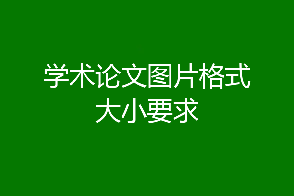 学术论文图片格式大小要求