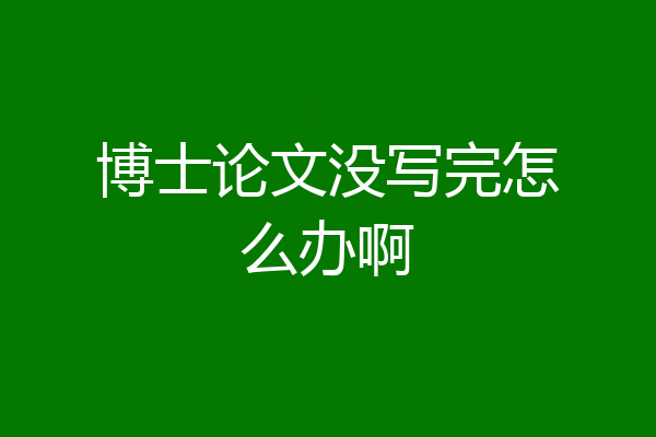博士论文没写完怎么办啊