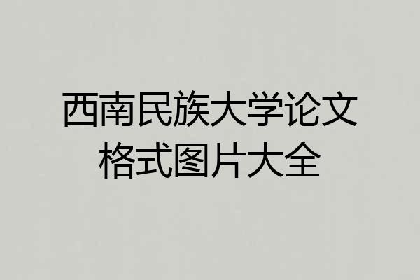 西南民族大学论文格式图片大全