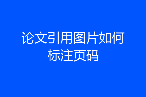 论文引用图片如何标注页码
