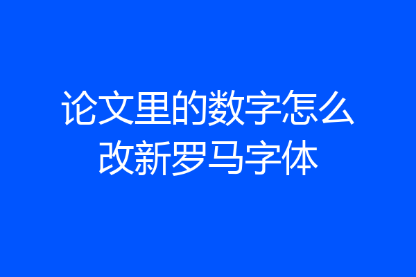 论文里的数字怎么改新罗马字体