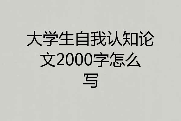 大学生自我认知论文2000字怎么写