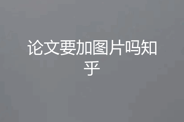 论文要加图片吗知乎