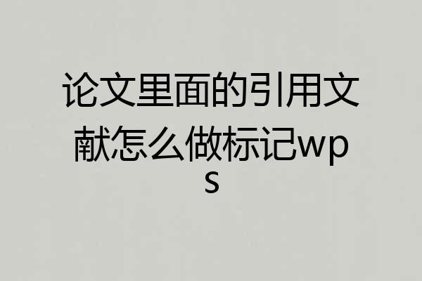 论文里面的引用文献怎么做标记wps