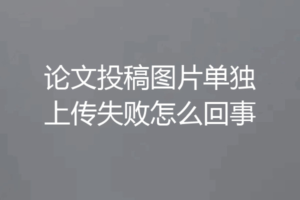 论文投稿图片单独上传失败怎么回事