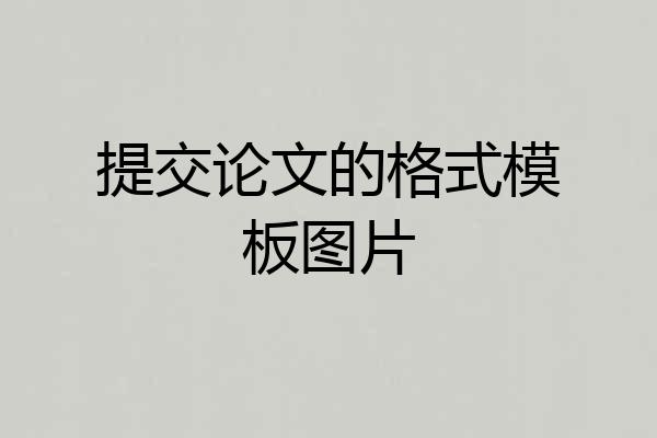 提交论文的格式模板图片