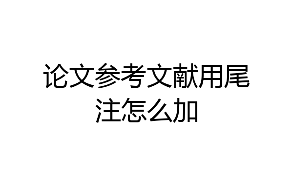 论文参考文献用尾注怎么加