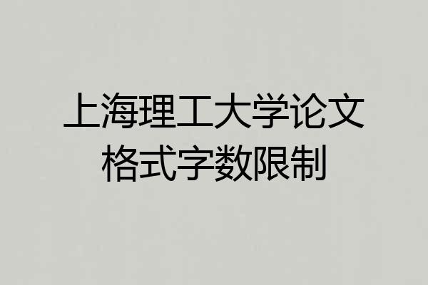 上海理工大学论文格式字数限制