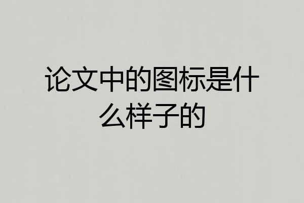 论文中的图标是什么样子的