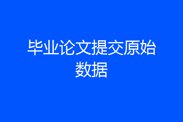 毕业论文提交原始数据