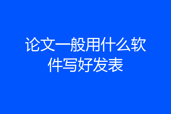 论文一般用什么软件写好发表
