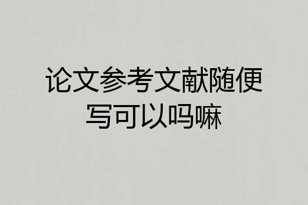 论文参考文献随便写可以吗嘛
