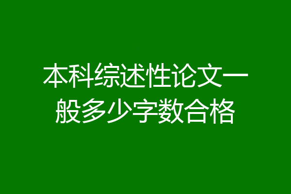 本科综述性论文一般多少字数合格