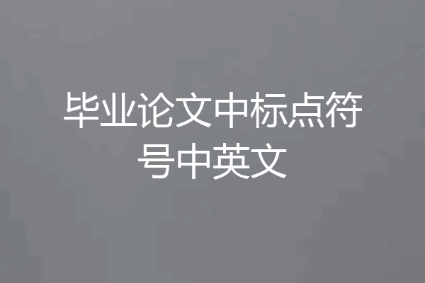 毕业论文中标点符号中英文