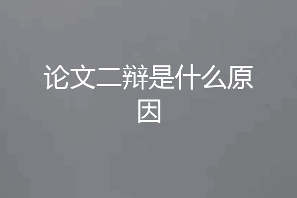 论文二辩是什么原因
