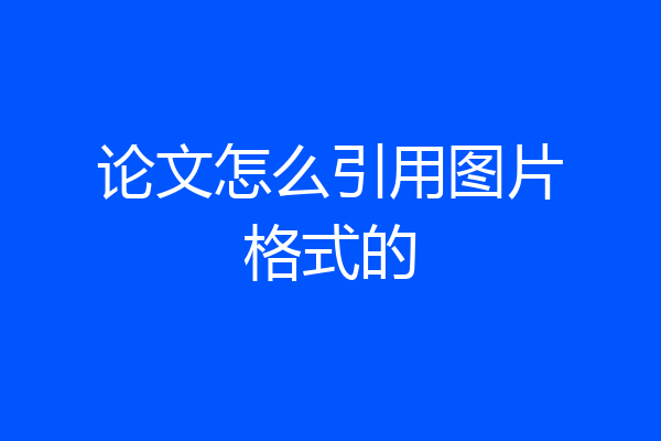 论文怎么引用图片格式的