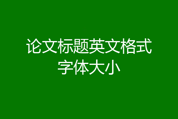 论文标题英文格式字体大小