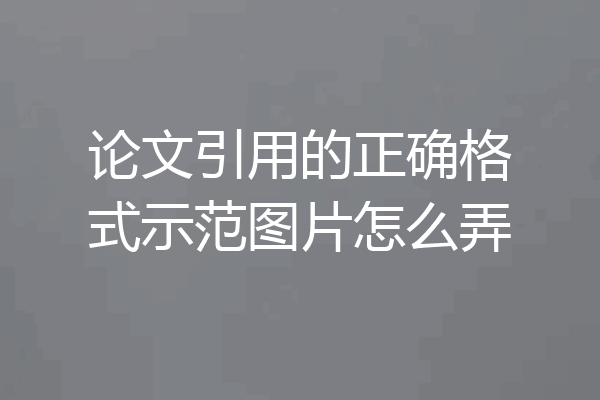 论文引用的正确格式示范图片怎么弄