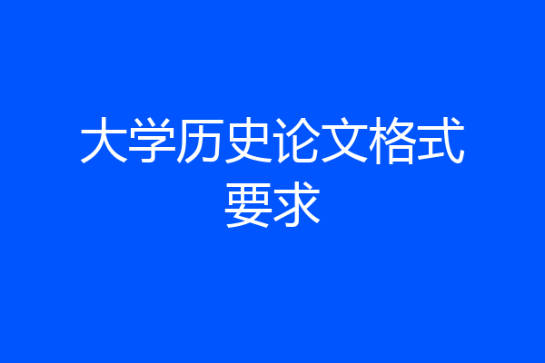 大学历史论文格式要求