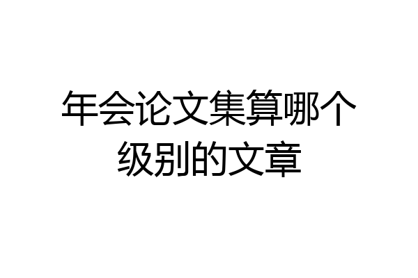 年会论文集算哪个级别的文章