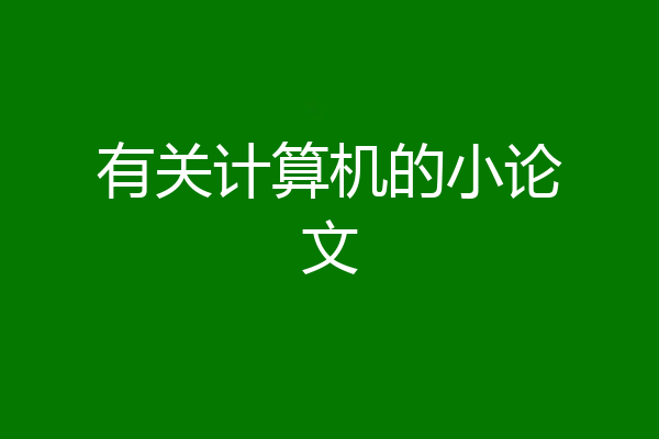 有关计算机的小论文
