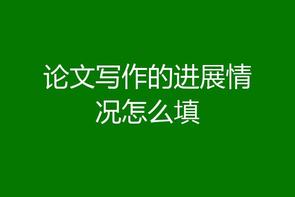 论文写作的进展情况怎么填