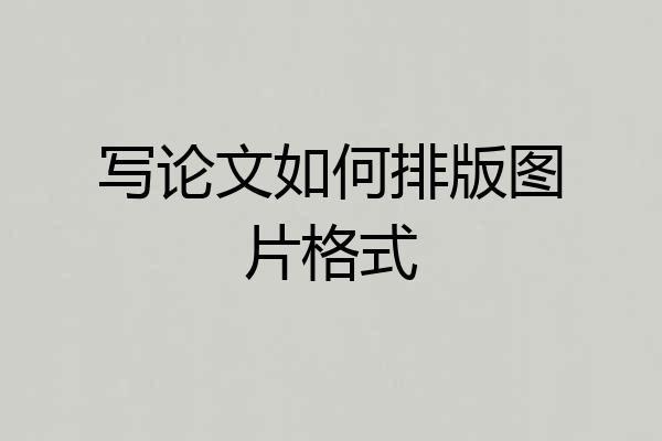 写论文如何排版图片格式
