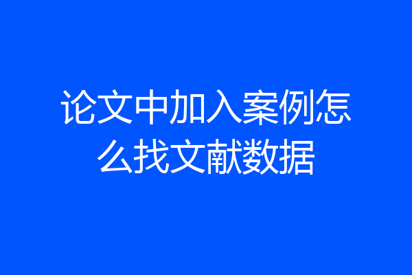 论文中加入案例怎么找文献数据