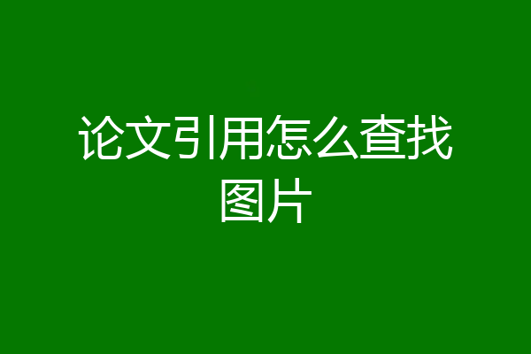 论文引用怎么查找图片