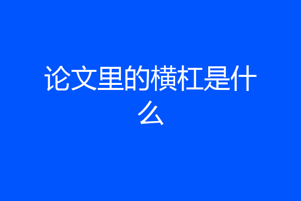 论文里的横杠是什么