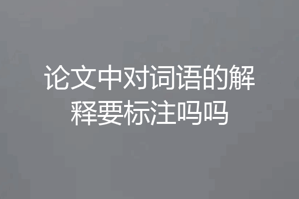 论文中对词语的解释要标注吗吗