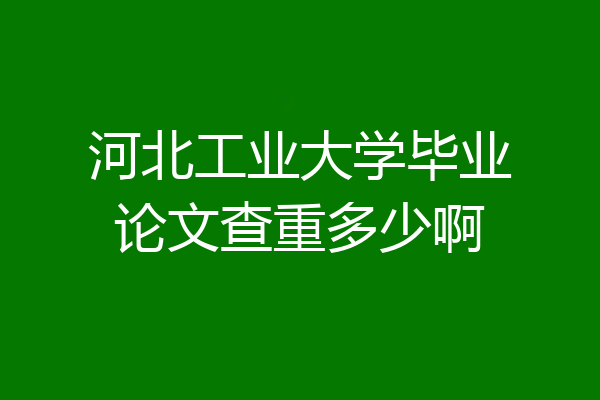 河北工业大学毕业论文查重多少啊