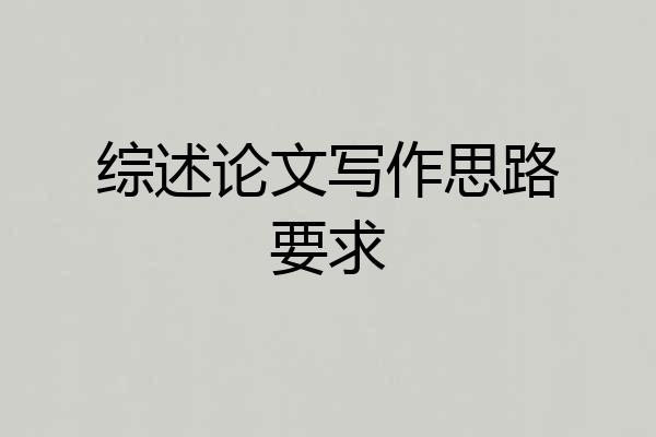 综述论文写作思路要求