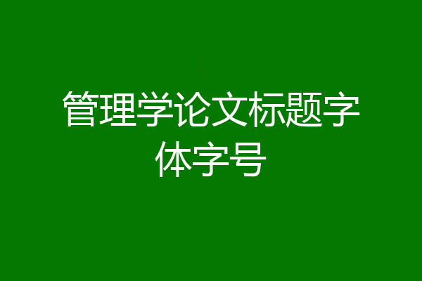 管理学论文标题字体字号