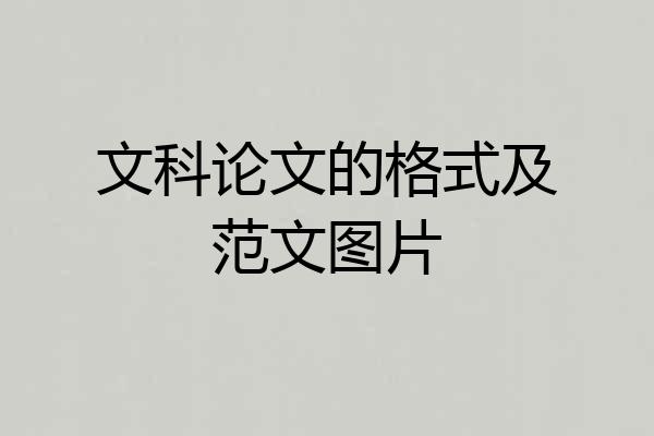 文科论文的格式及范文图片