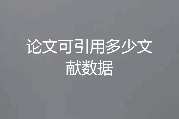 论文可引用多少文献数据