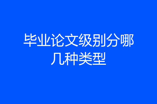 毕业论文级别分哪几种类型