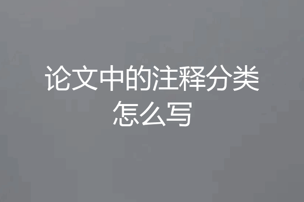 论文中的注释分类怎么写