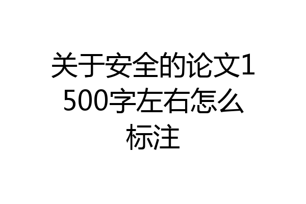 关于安全的论文1500字左右怎么标注